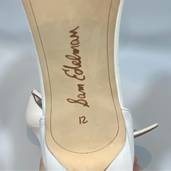 Sam Edelman Patti  Ankle Strap Open Toe White Leather Sandal Size 12 - Picture 12 of 13